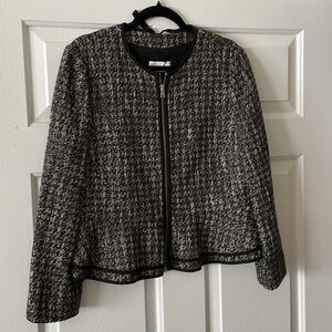 RED Valentino Black and Gray Tweed Blazer